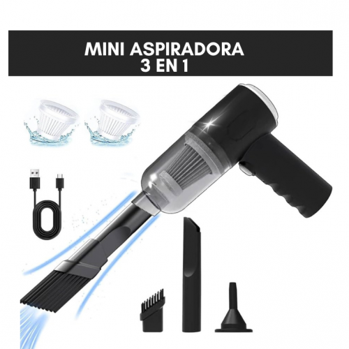 ¡Adiós Migas! 💪 Aspira, Sopla y LAVA Tu Auto. 3-en-1 Potencia Inalámbrica.