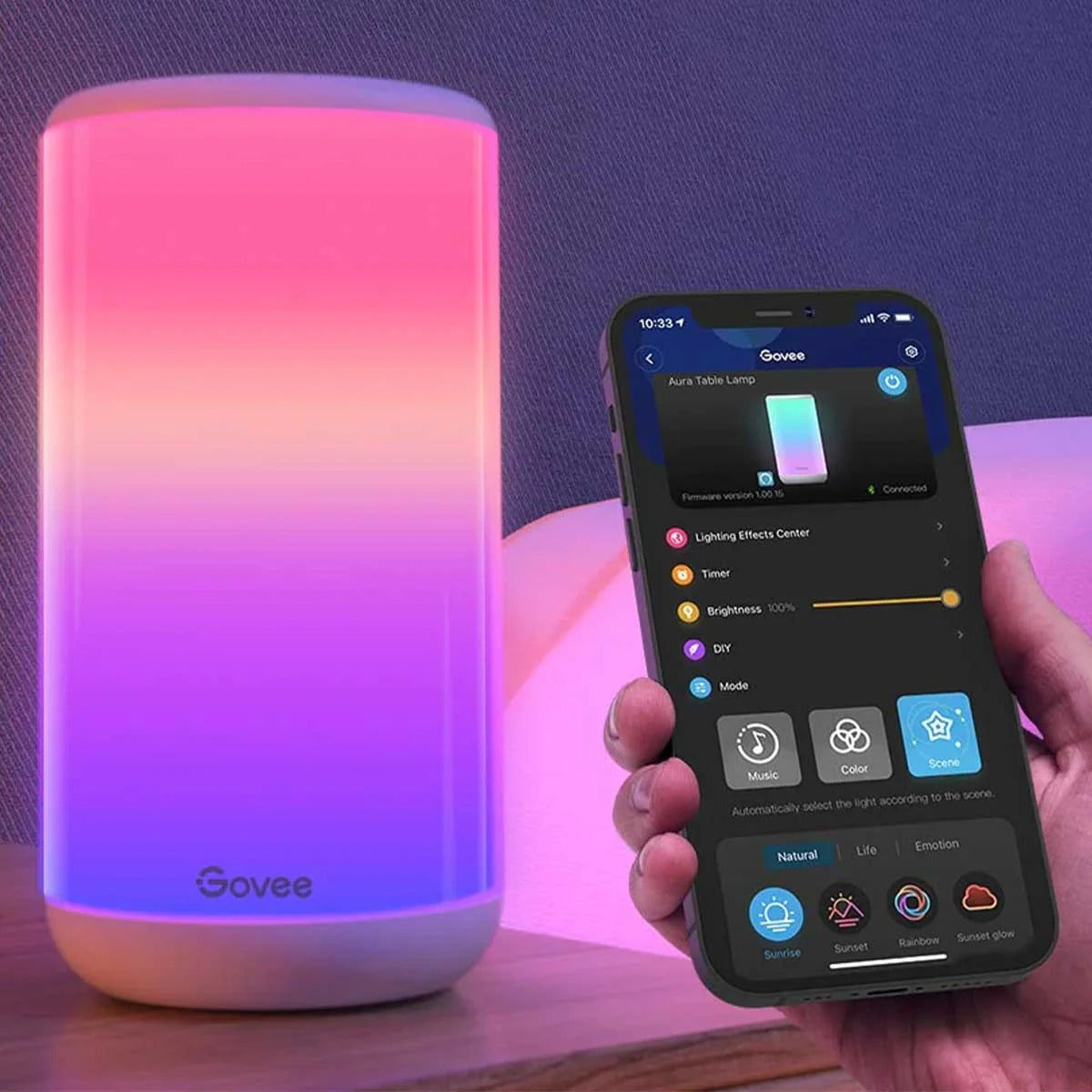 ¡Despídase de la Iluminación Aburrida! Transforme Su Habitación en Una Obra Maestra de Ambiente en Segundos con la Lámpara Aura RGBIC.